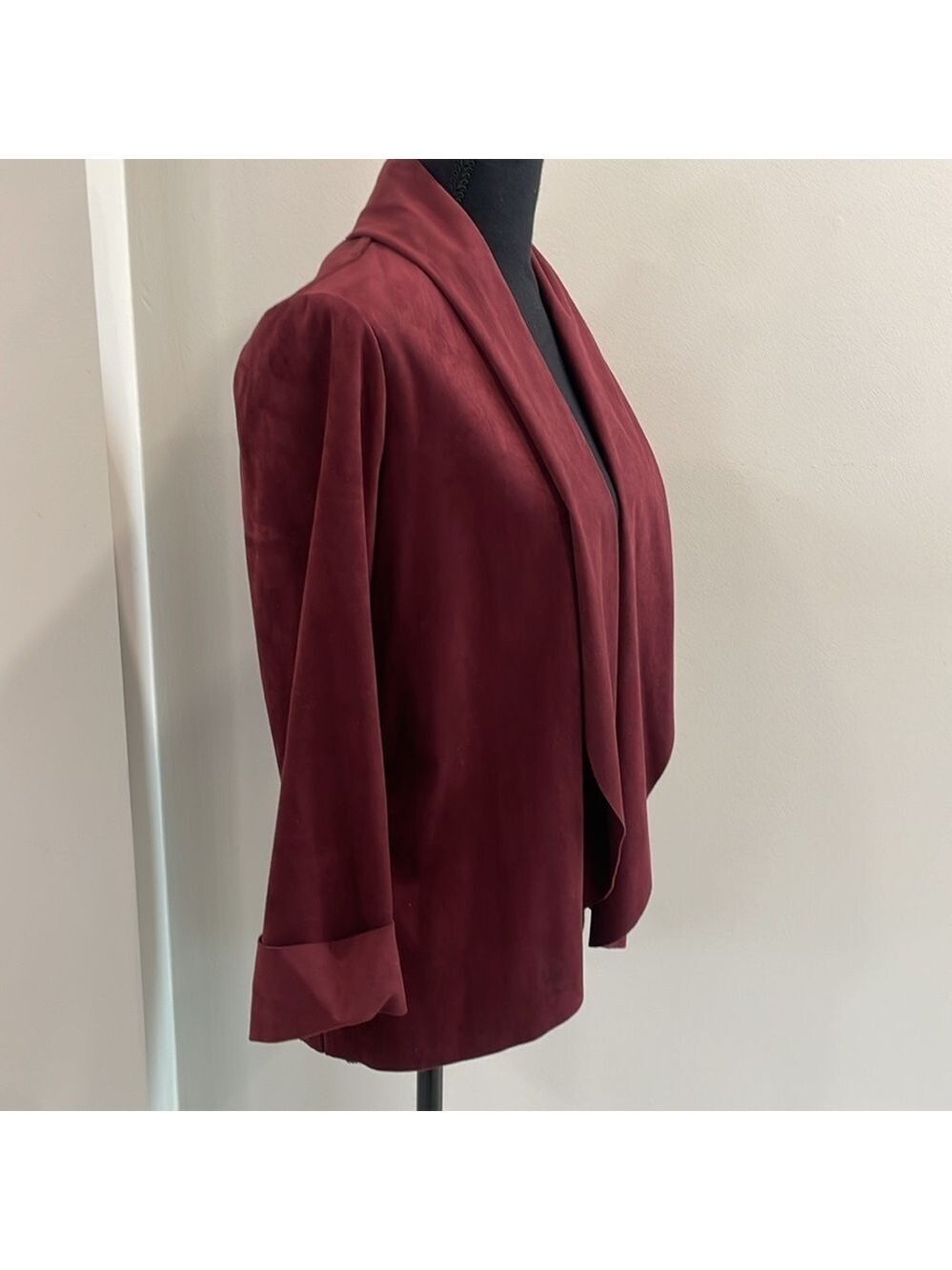 Kut from the Kloth Maroon faux suede jacket blazer size S - Picture 3 of 6